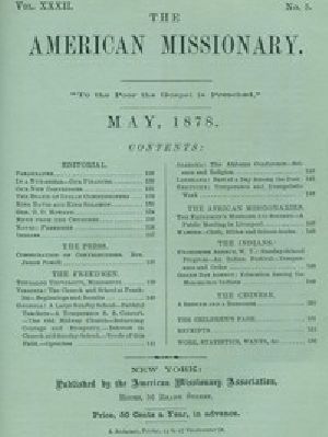 [Gutenberg 53188] • The American Missionary — Volume 32, No. 05, May, 1878